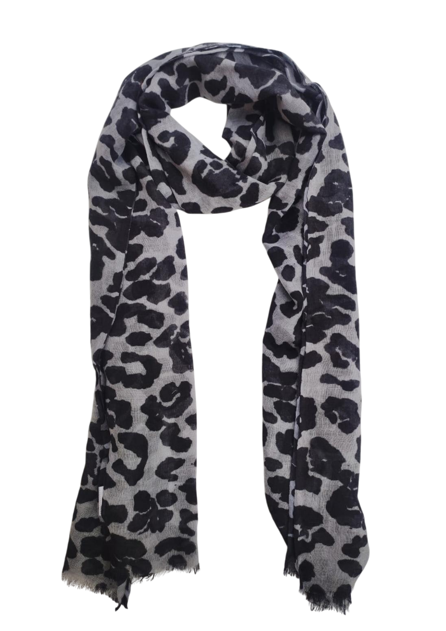 Bufanda Con Diseño Leopardo De Lana
