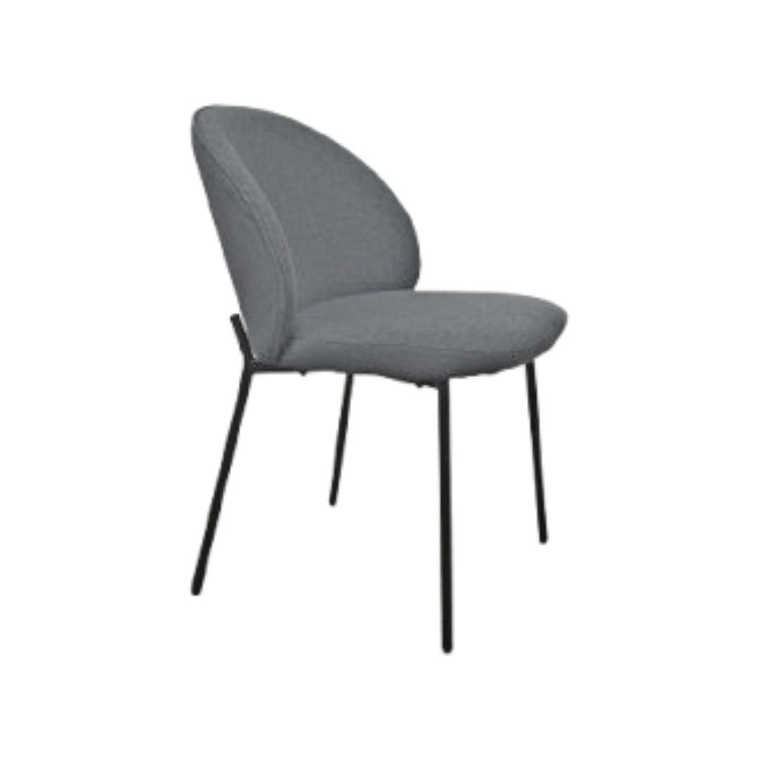 Silla De Comedor Tapiz (Gris Oscuro) Patas De Metal
