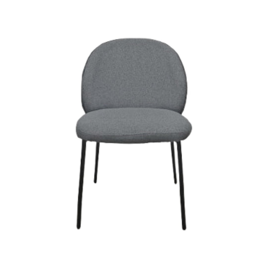 Silla De Comedor Tapiz (Gris Oscuro) Patas De Metal