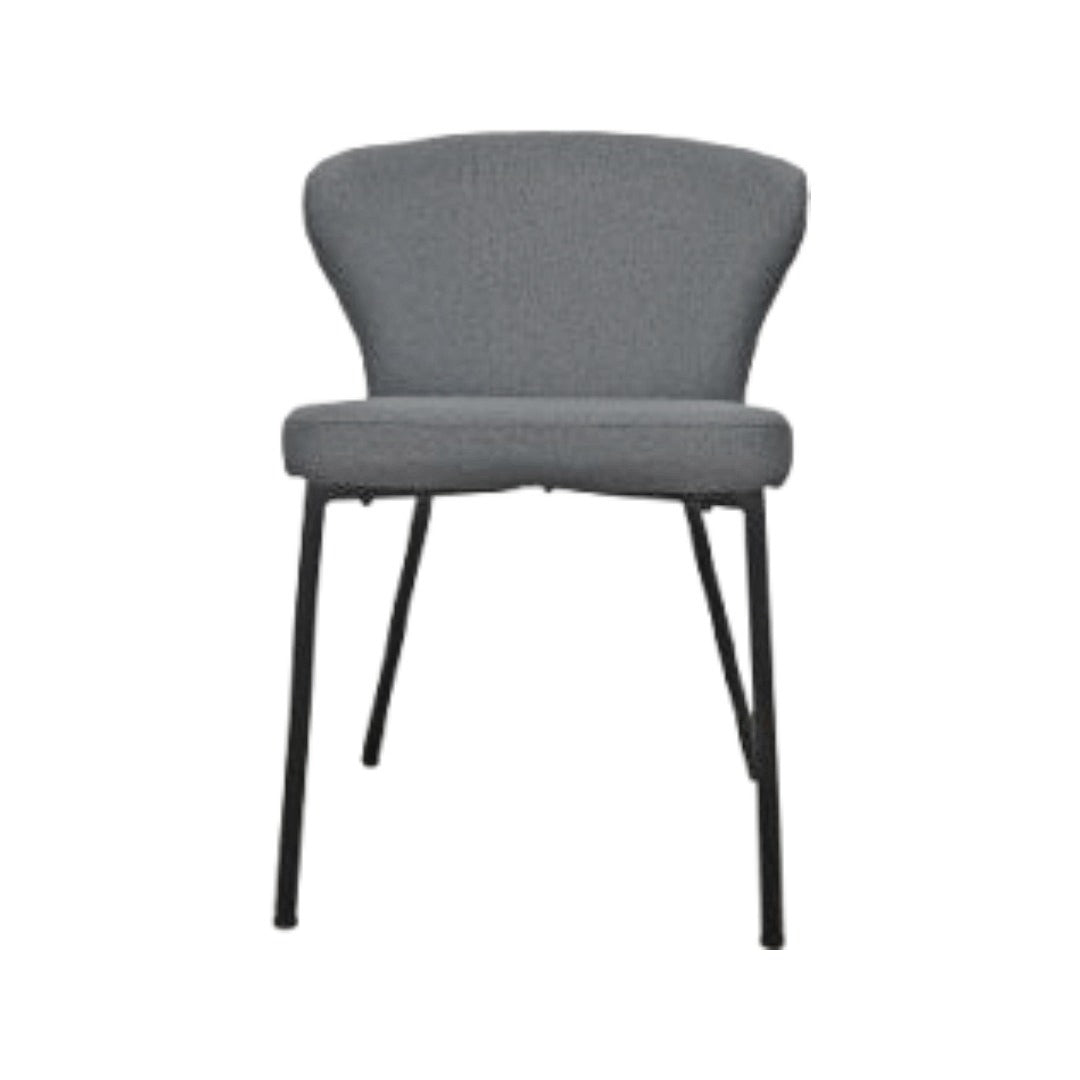 Silla De Comedor Tapiz (Gris Oscuro) Patas De Metal