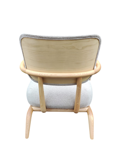 Butaca Tapizado Beige Estructura De Madera