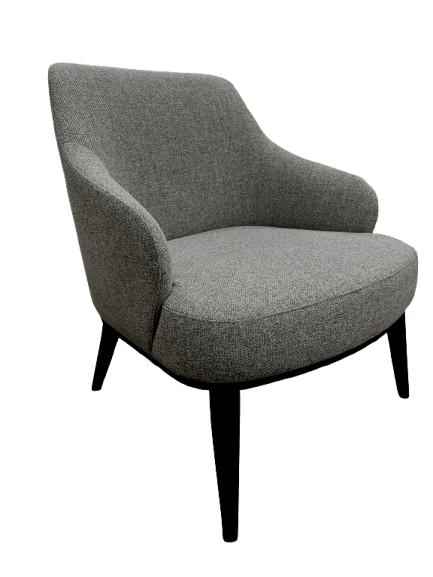Sillón Tapizado Gris Estructura De Madera