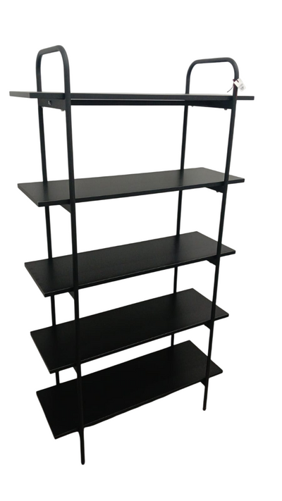 Estante Negro 5 Niveles Tablero De Melamina Y Estructura De Metal