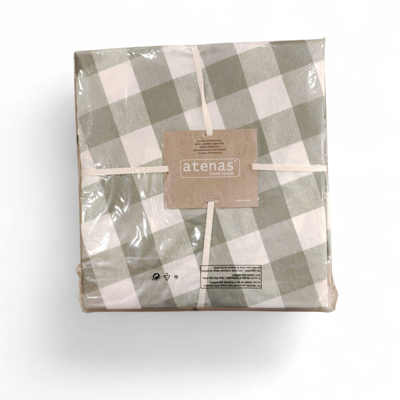 Mantel Para Mesa (Verde) Diseño Líneas Cuadriculadas 150X200 Cm De Algodón