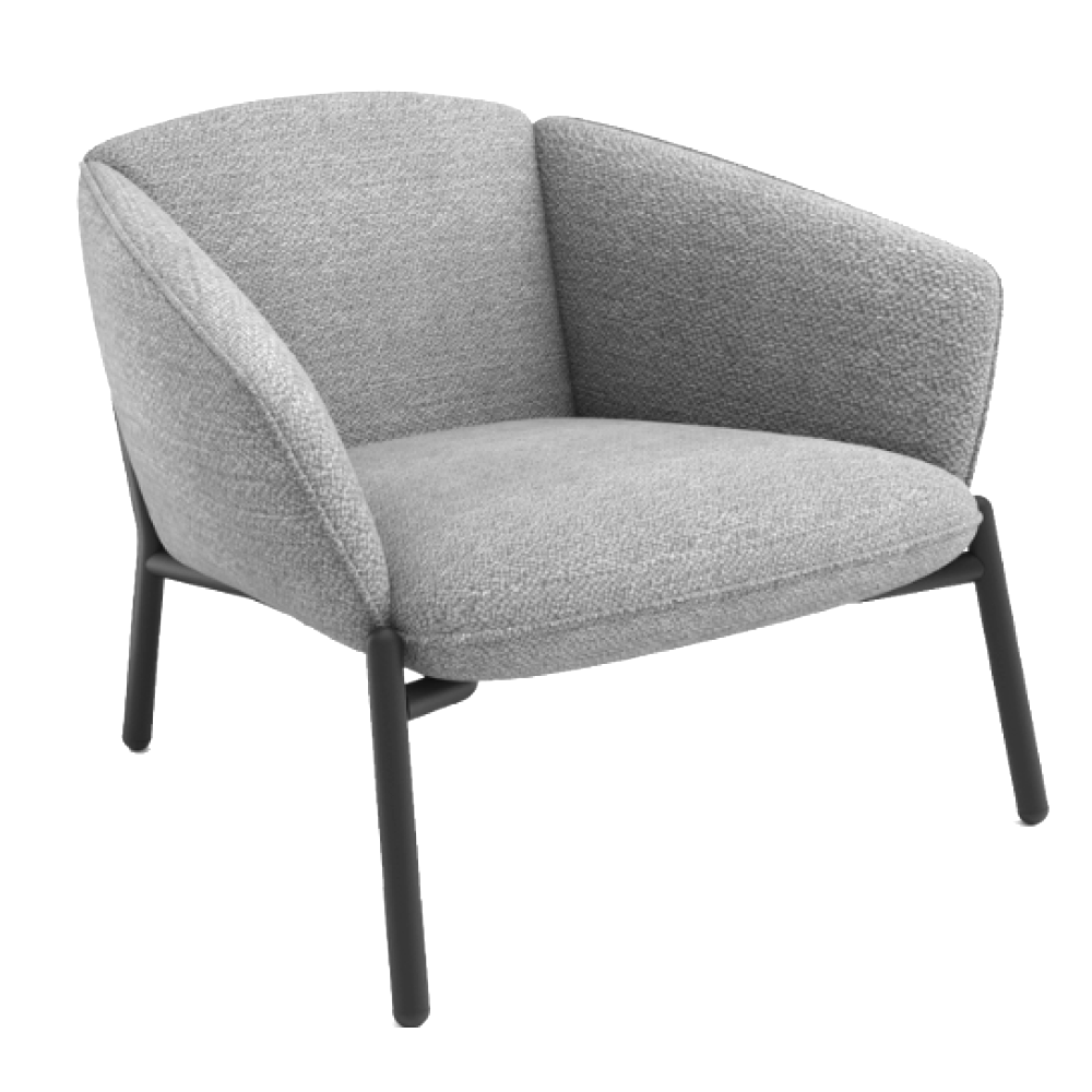 Sillón 1Cp Tapizado (Gris Claro) Estructura De Madera