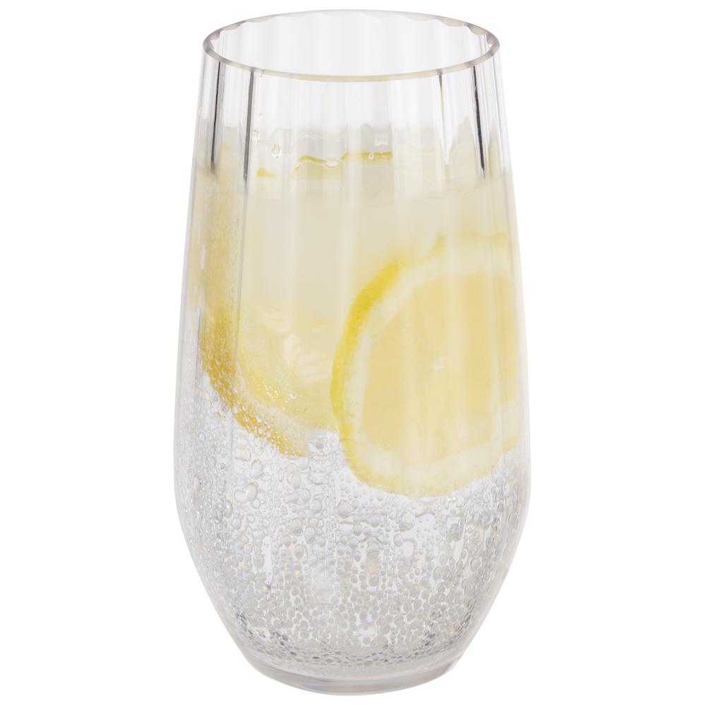 Vaso (Transparente) Estriado 470 Mltrs De Acrílico