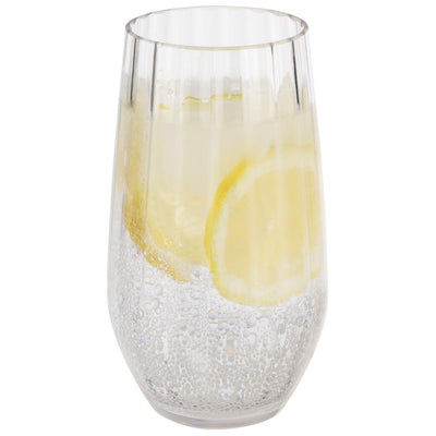 Vaso (Transparente) Estriado 470 Mltrs De Acrílico