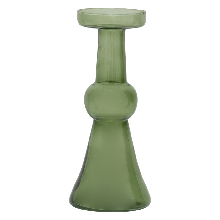 Portavelas Candelabro (Verde Claro) De Vidrio