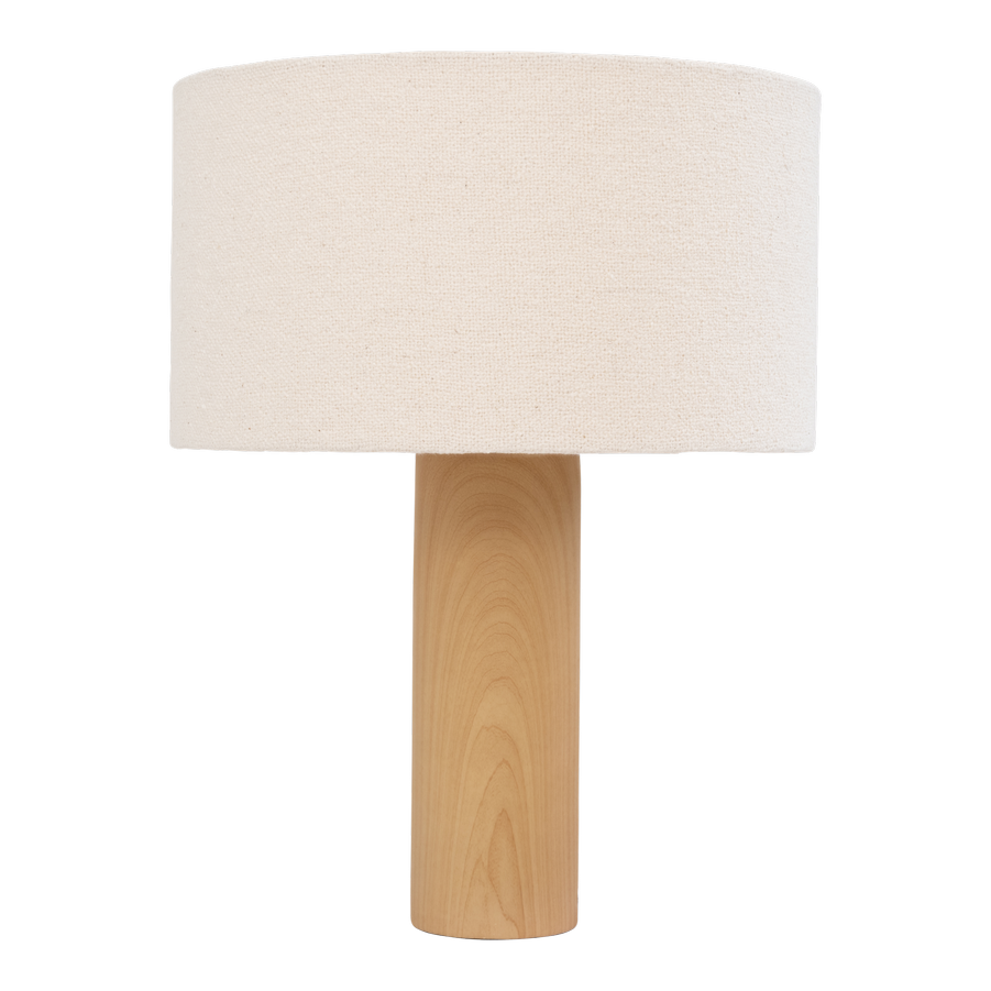 Lámpara De Mesa Pantalla Redonda Crema Base De Dolomita