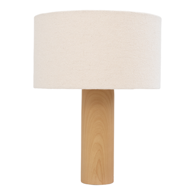 Lámpara De Mesa Pantalla Redonda Crema Base De Dolomita