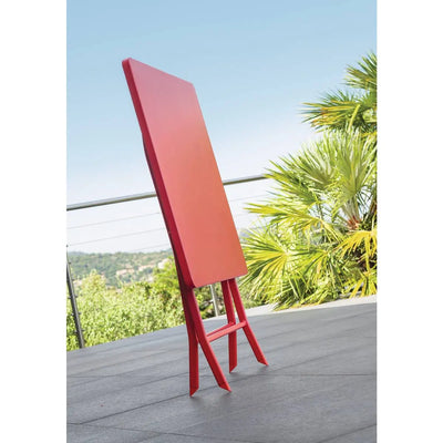 Mesa Plegable Cuadrada (Roja) De Metal
