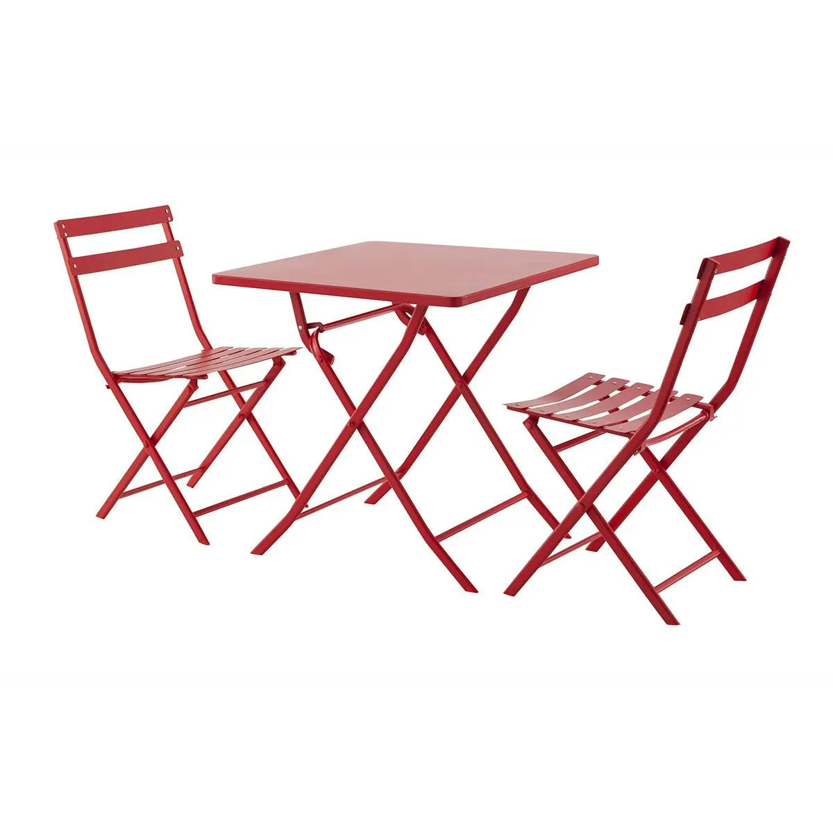 Mesa Plegable Cuadrada (Roja) De Metal