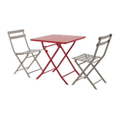 Mesa Plegable Cuadrada (Roja) De Metal