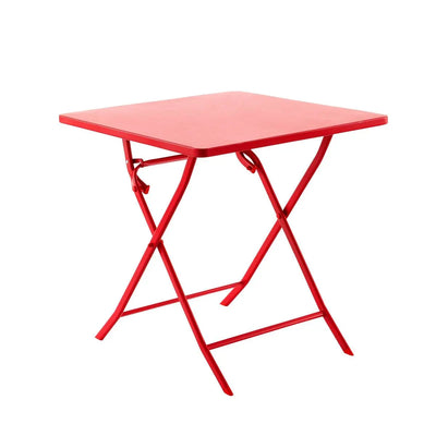 Mesa Plegable Cuadrada (Roja) De Metal