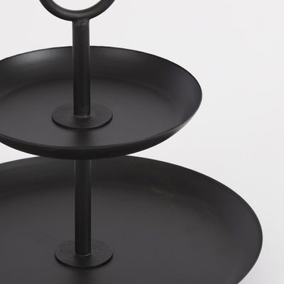 Bandejas 2 Niveles Mediano (Negro) De Metal