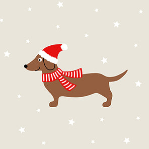 Set X 20 Servilletas Cocktail (Christmas Dog) De Papel