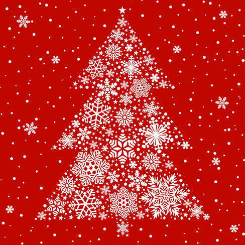 Set X 20 Servilletas (Árbol Navidad, Rojo) De Papel
