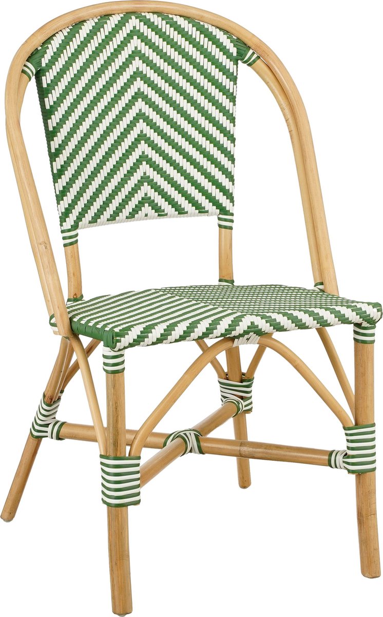 Silla De Terrazza (Verde/Blanco) De Rattán