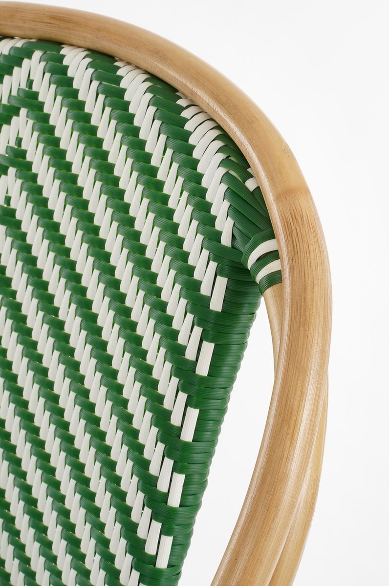 Silla De Terrazza (Verde/Blanco) De Rattán