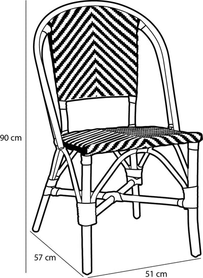 Silla De Terrazza (Verde/Blanco) De Rattán