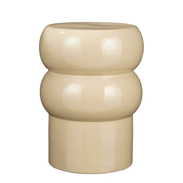 Mesa Auxiliar 44Cm Decorativa (Crema) De Cerámica