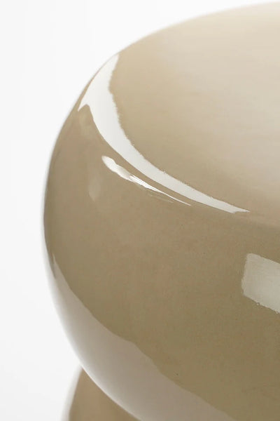 Mesa Auxiliar 44Cm Decorativa (Crema) De Cerámica