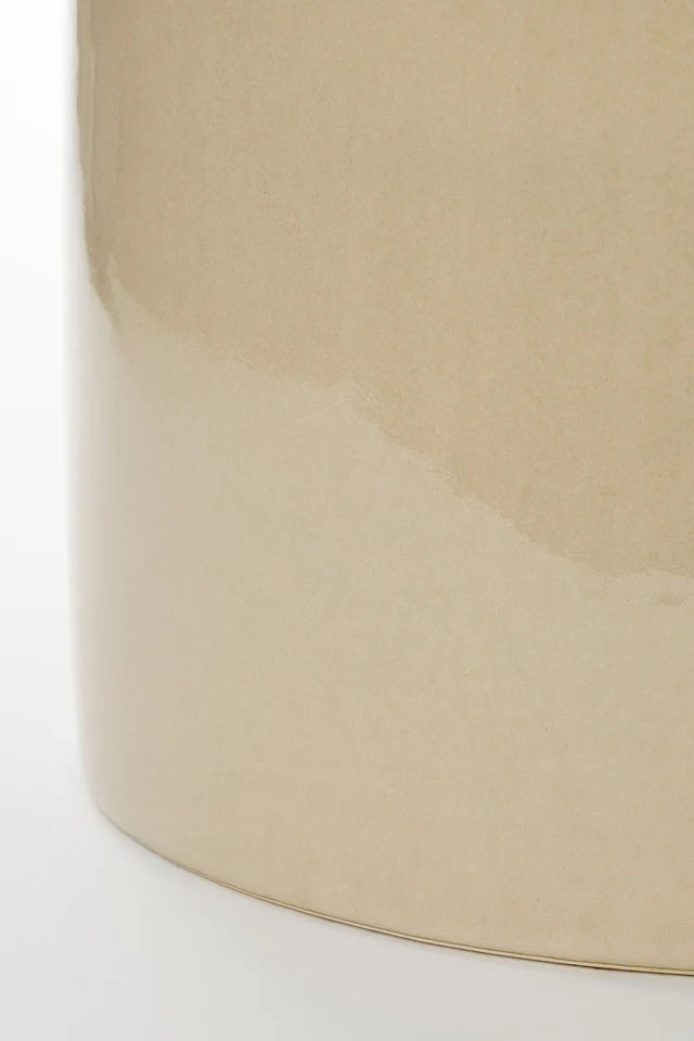 Mesa Auxiliar 44Cm Decorativa (Crema) De Cerámica