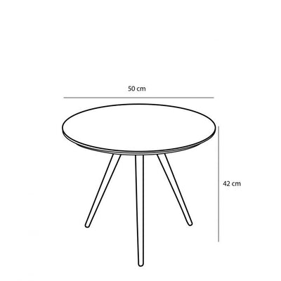 Set X 2 Mesas Auxiliares Patas De Metal Tablero (Natural) De Madera