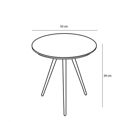 Set X 2 Mesas Auxiliares Patas De Metal Tablero (Natural) De Madera