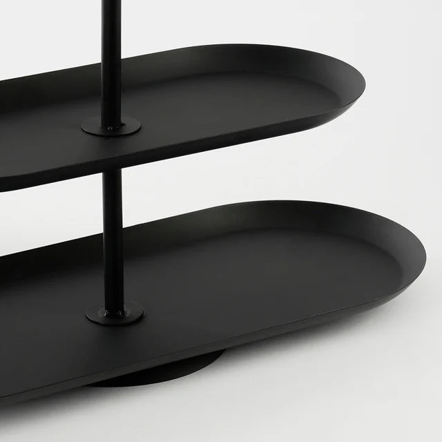 Bandejas 2 Niveles Angosto (Negro) De Metal