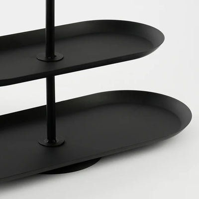 Bandejas 2 Niveles Angosto (Negro) De Metal