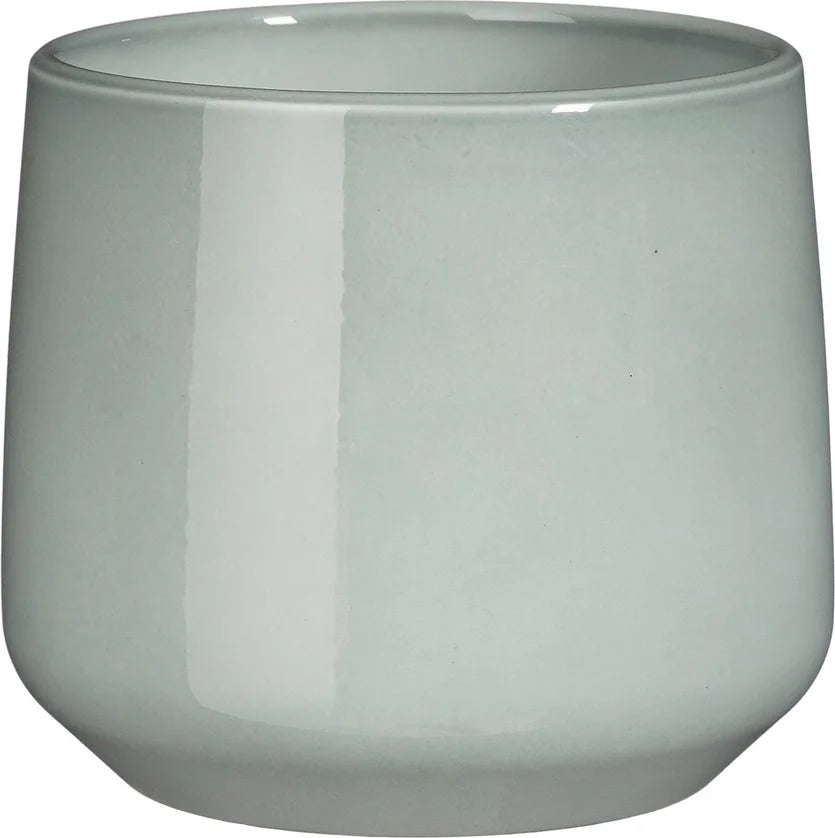 Maceta Redonda (Gris) Pequeña De Cerámica