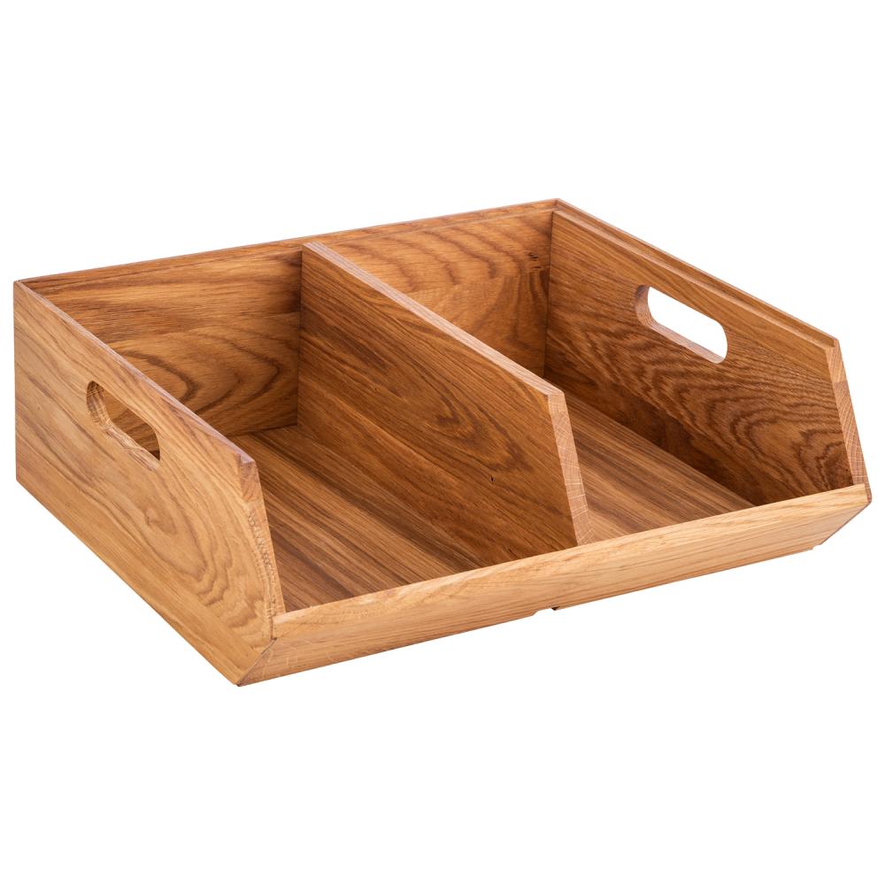 Caja Organizadora Con Dos Compartimentos De Madera