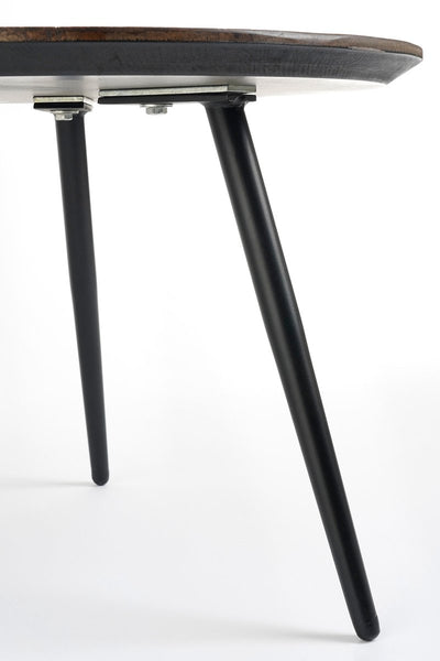 Set X 2 Mesas Centrales Top Redondo (Marrón)  De Madera