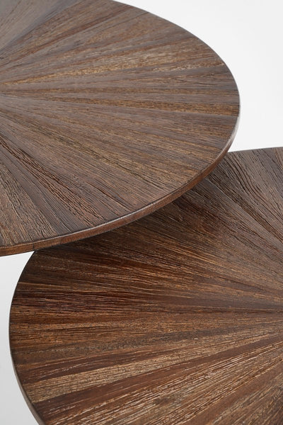 Set X 2 Mesas Centrales Top Redondo (Marrón)  De Madera