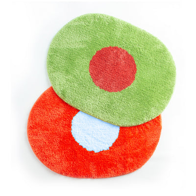 Piso Para Baño Redondo Color Naranja De Poliéster