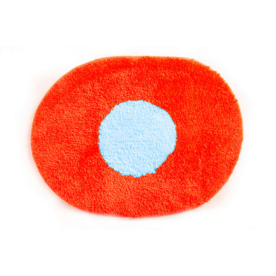 Piso Para Baño Redondo Color Naranja De Poliéster