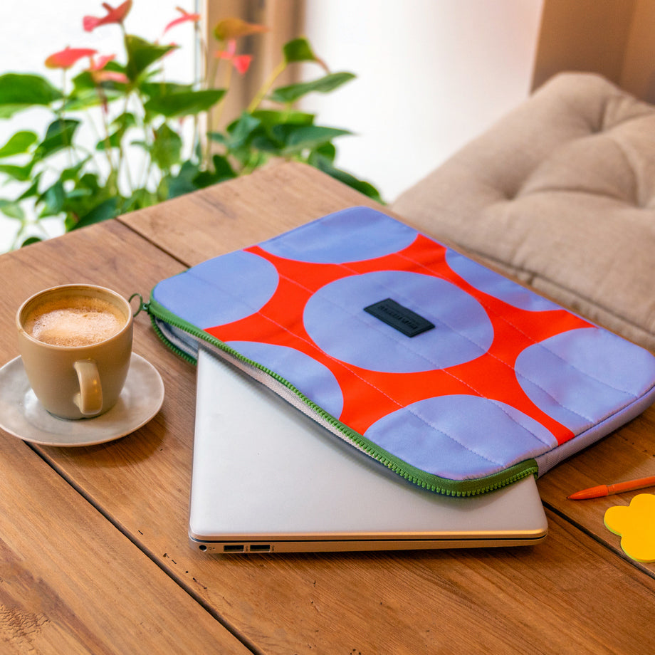 Funda Para Laptop Modelo (Flamenco Azúl) De Poliéster