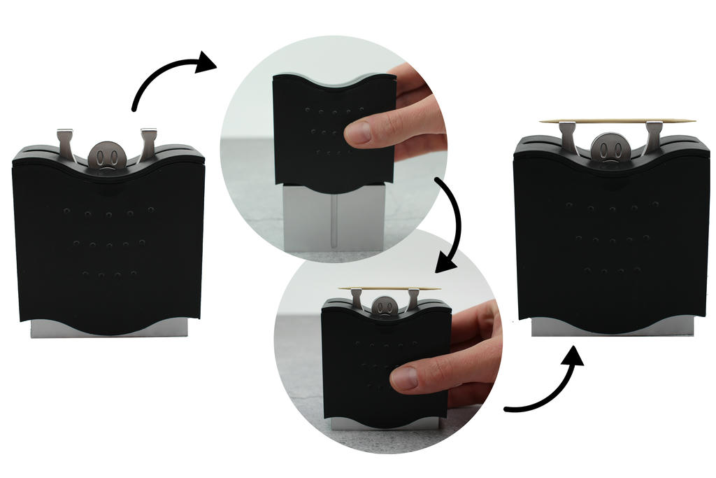 Porta Palillos Mondadientes (Negro) De Plástico