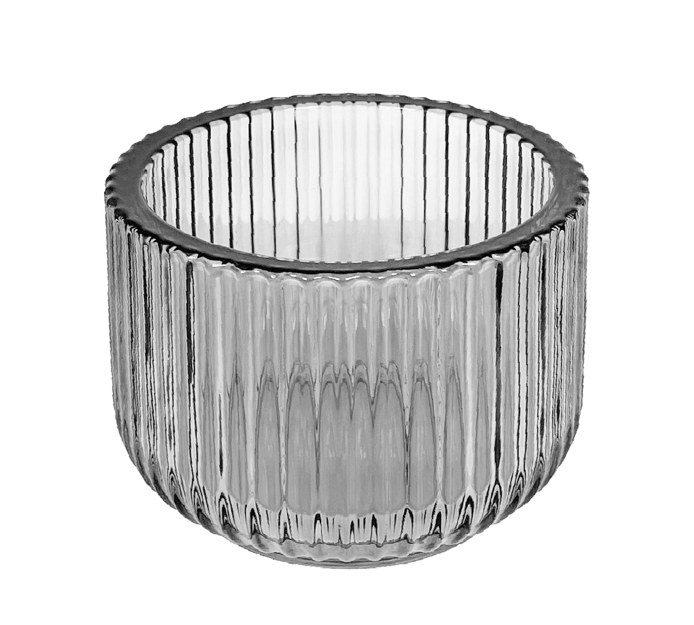 Portavela (Transparente) Estriada De Vidrio