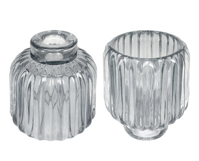 Portavela (Transparente) Estriada De Vidrio