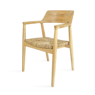 Silla De Comedor (Natural) Asiento Trenzado Estructura De Madera