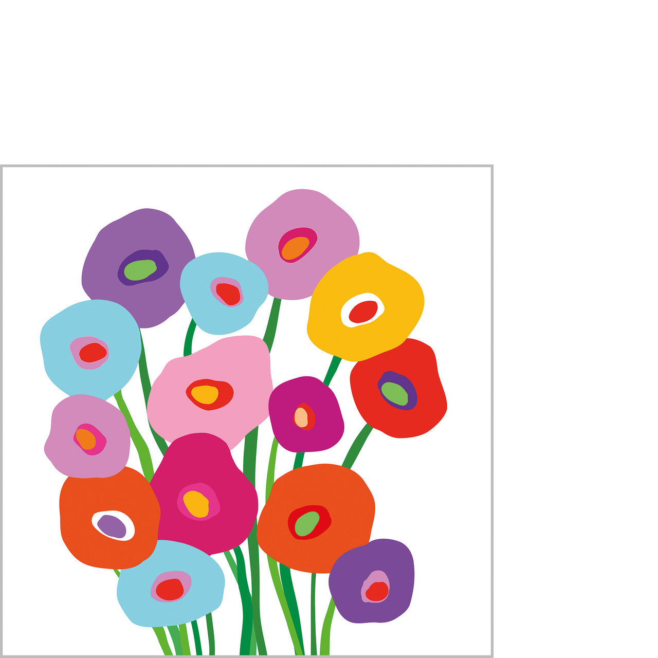 Set X 20 Servilletas (Flores Colores) Cocktail De Papel