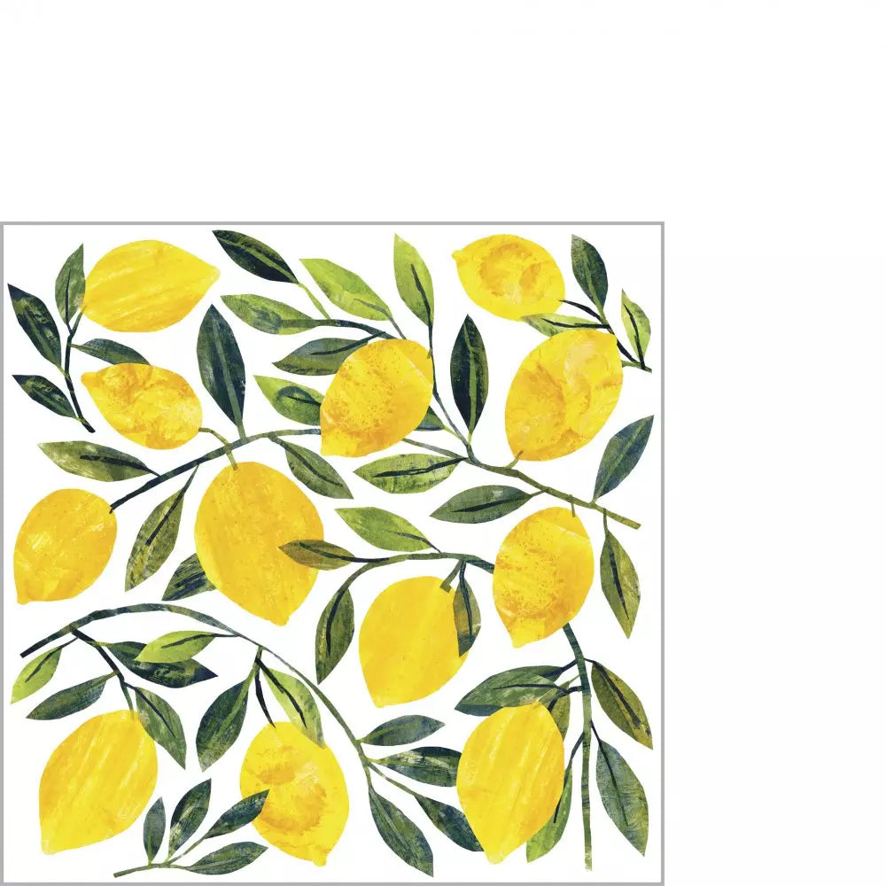 Set X 20 Servilletas (Limones) Cocktail De Papel