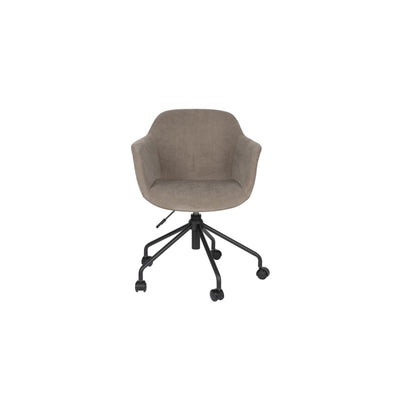 Silla De Oficina Corduroy Beige Con Ruedas Estructura De Metal