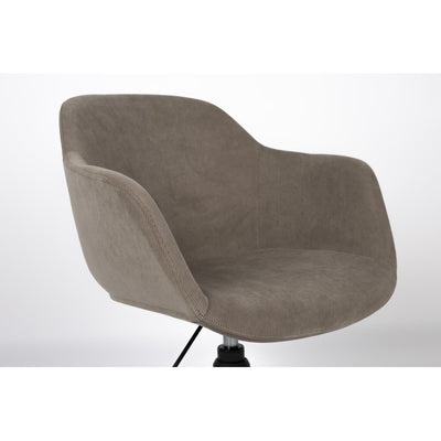 Silla De Oficina Corduroy Beige Con Ruedas Estructura De Metal