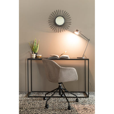 Silla De Oficina Corduroy Beige Con Ruedas Estructura De Metal