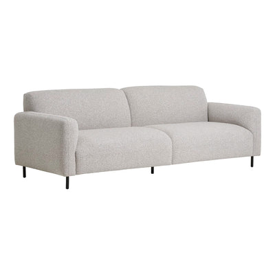 Sofá 3Cps (Tapiz Gris Claro) Patas De Metal Estructura De Madera