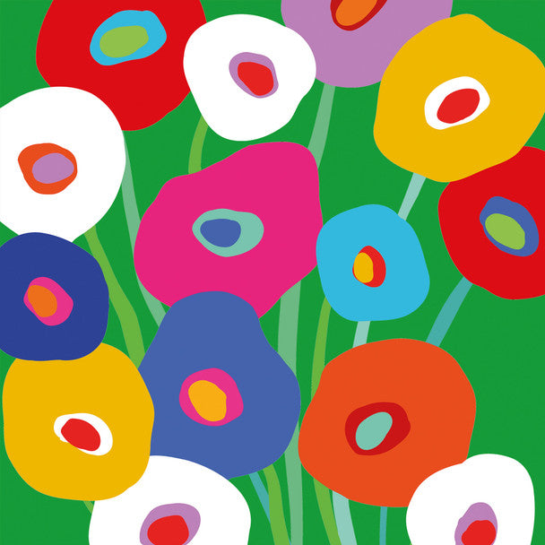 Set X 20 Servilletas (Verde Flores) De Papel