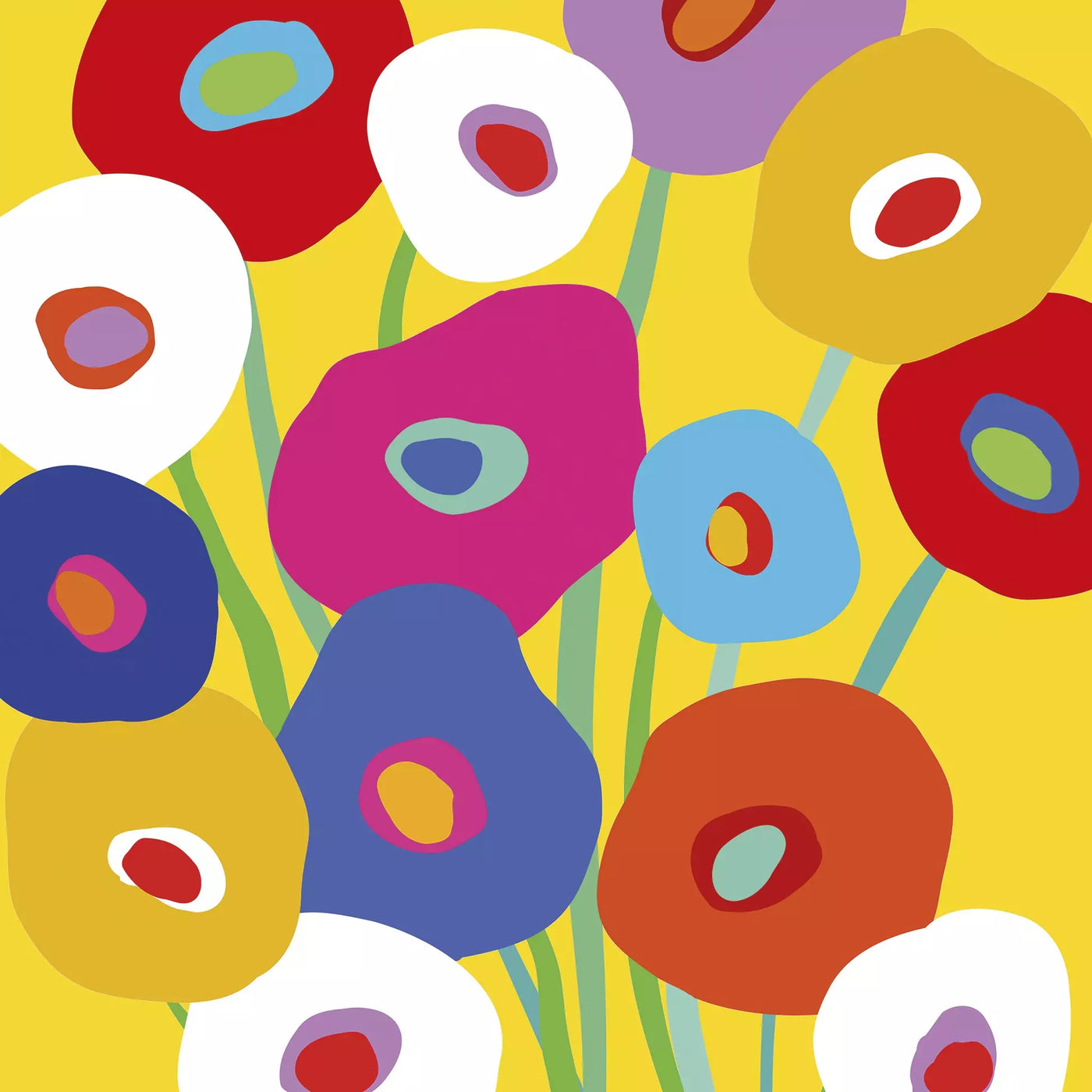 Set X 20 Servilletas (Flores Colores) De Papel